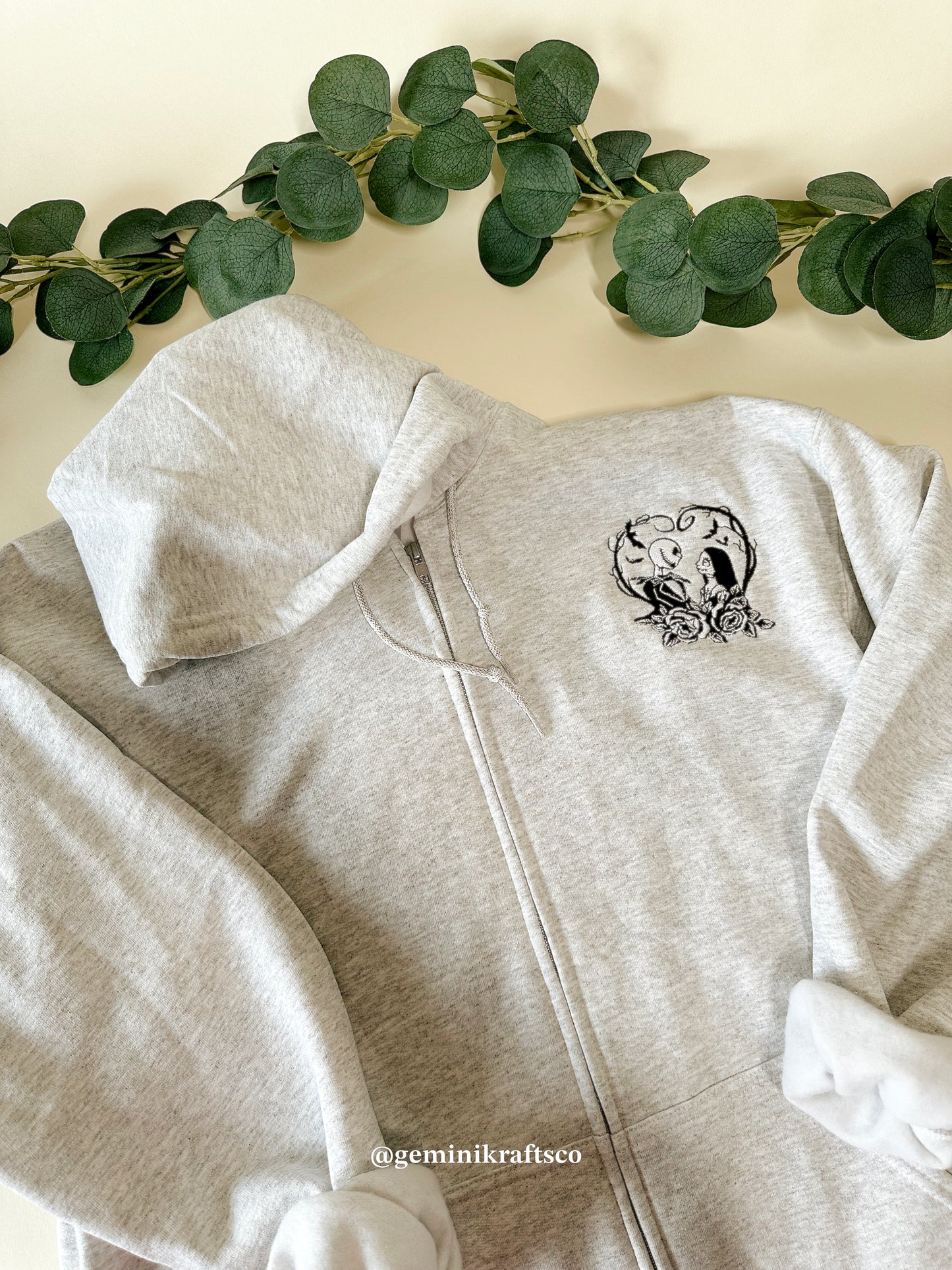 Nightmare Embroidered Zip up Hoodie