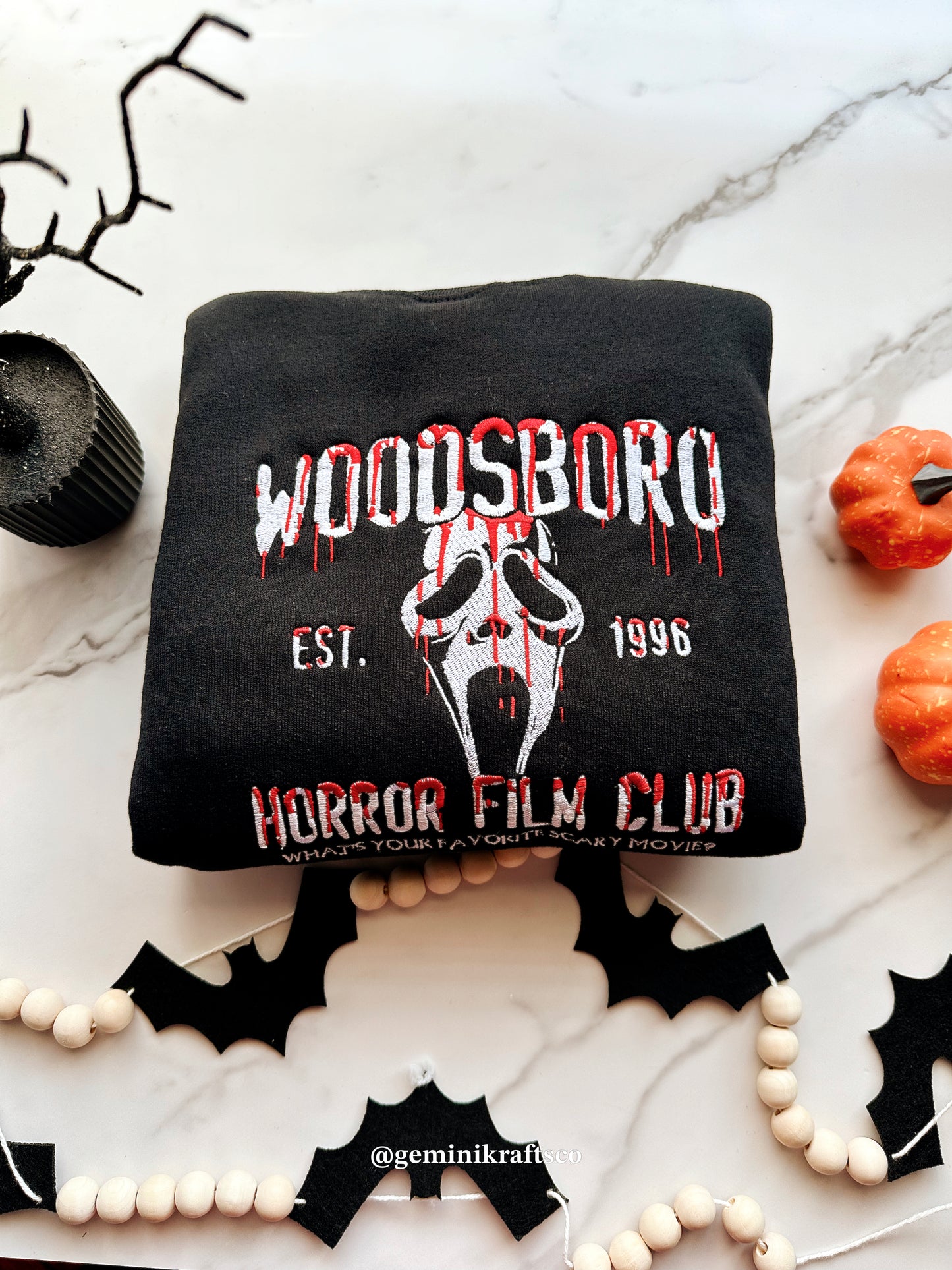 Woodsboro Embroidered Crew