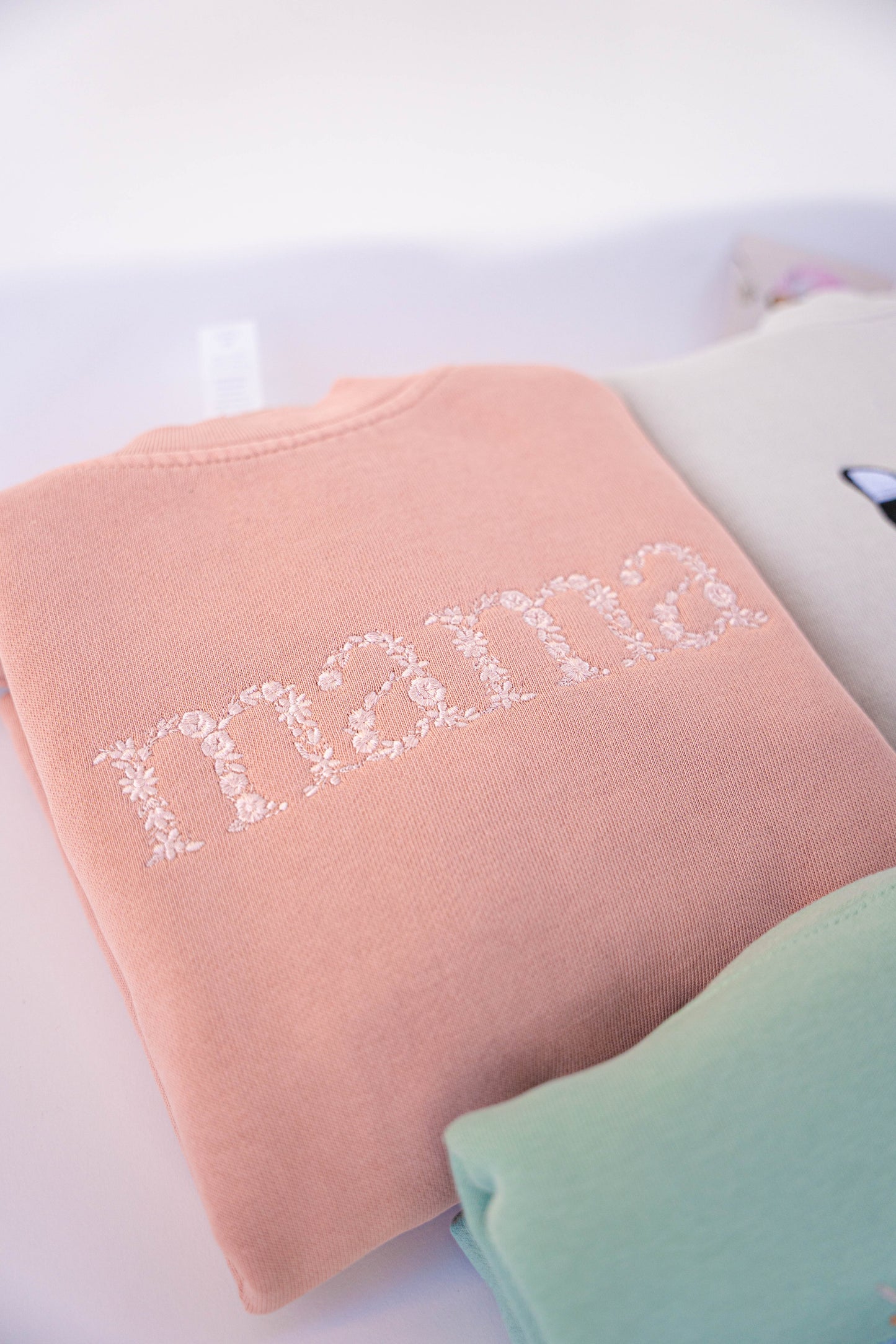 Floral Mama Embroidered Crew/Tee